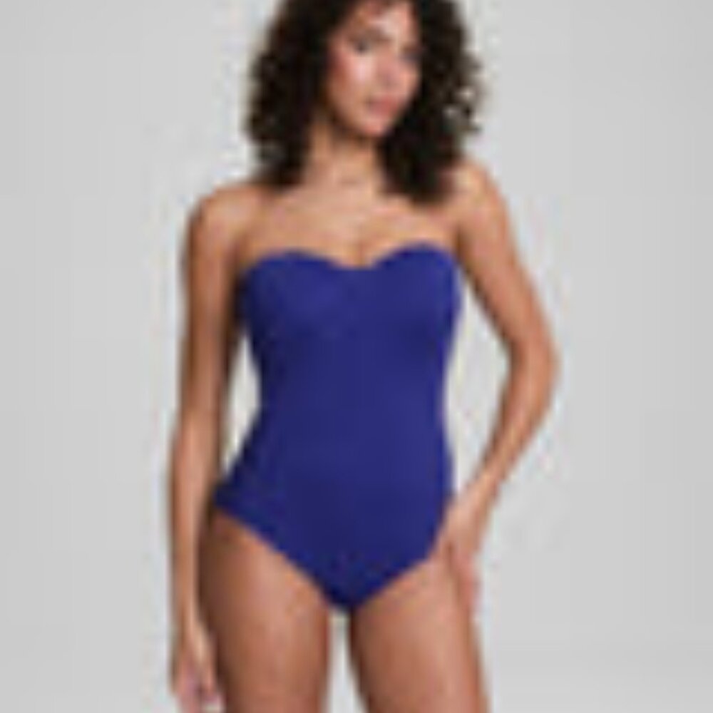 SPANXshape™ Swim Convertible Pique Bandeau One-Piece | Deep Azure M / A/B